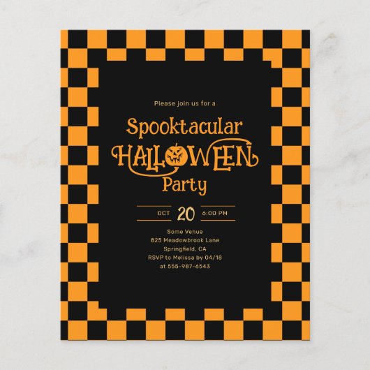 Cheap Retro Spooktacular Halloween Party Flyer (Voorkant)