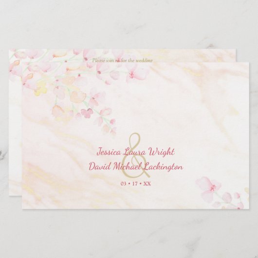 Cheap Romantic Elegant Wildflower Branches Weddens (Voorkant / Achterkant)