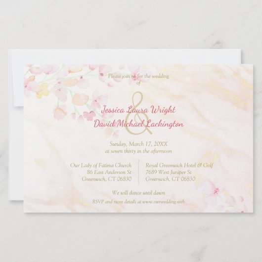 Cheap Romantic Elegant Wildflower Branches Weddens (Achterkant)