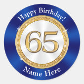 Cheap Sapphire Blue, 65th Birthday Sticker (Voorkant)