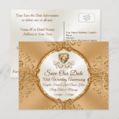 Cheap, SAVE the DATE 50th Wedding Jubileum, Aankondigingskaart (Voorkant / Achterkant)