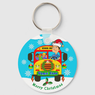 Cheap School Bus Driver met kerstcadeautjes, zijn  Sleutelhanger