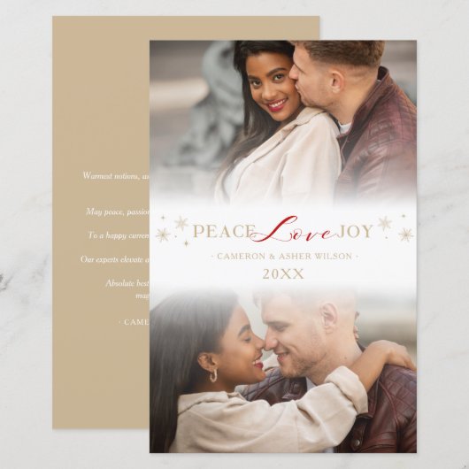 Cheap Simple Peace Love Joy Snowflakes 2 Foto's (Voorkant / Achterkant)