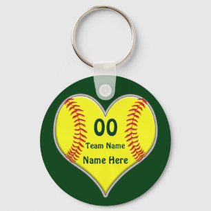 Cheap Softball Giften met Jouw tekst en kleuren Sleutelhanger