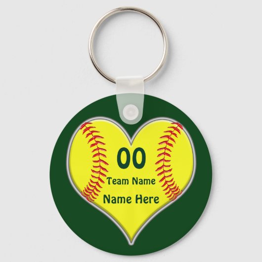 Cheap Softball Giften met Jouw tekst en kleuren Sleutelhanger (Voorkant)