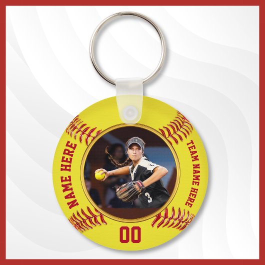 Cheap Softball Gifts for Team, PHOTO, Persoonlijk Sleutelhanger