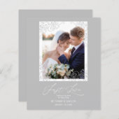 Cheap Swirly Flourish Grey Ornament Photo Newlywed (Voorkant / Achterkant)