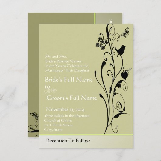 Cheap Wedding Briefkaarten (Voorkant / Achterkant)