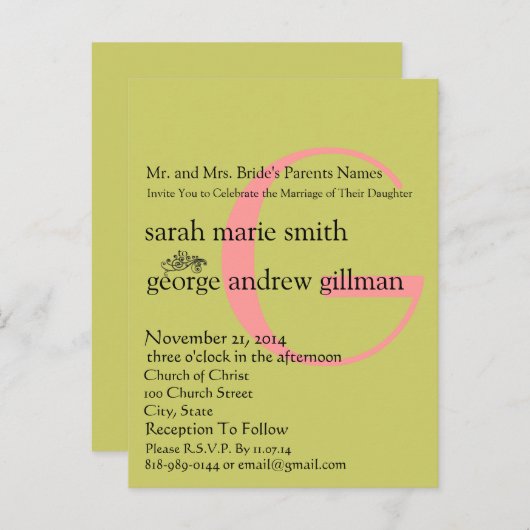 Cheap Wedding Briefkaarten (Voorkant / Achterkant)