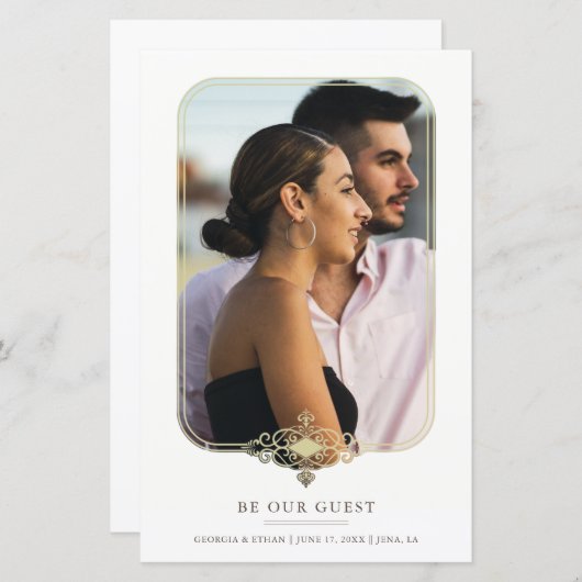 Cheap Wedding Flourish Filigree Fancy Photo Frame (Voorkant / Achterkant)