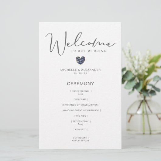 Cheap Wedding Gray Whimsical Foto Navy Blue Heart (Staand voorkant)