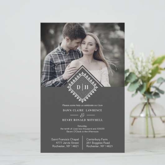 Cheap Wedding Initialen Ornament Lace (Staand voorkant)