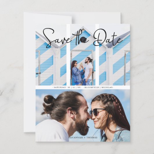 Cheap Wedding Modern Elegant Collage 2 Foto's (Voorkant)