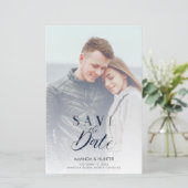 Cheap Wedding Modern Vellum Effect Aangepaste foto (Staand voorkant)