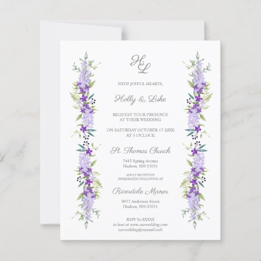 Cheap Wedding Paarse Shades Flowers & Branches (Voorkant)