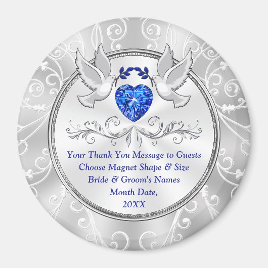 Cheap Wedding Party Favors, Tortelduifjes and Hear Magneet (Voorkant)