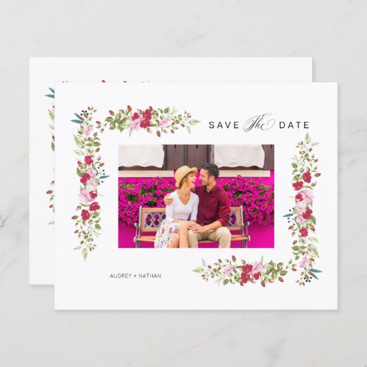 Cheap Whimsical Typography Pink Red Shades Flowers (Voorkant / Achterkant)