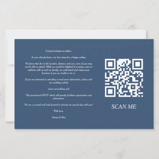 Cheap Whimsy Bliss Blue Jeans Inspired Photo QR (Achterkant)