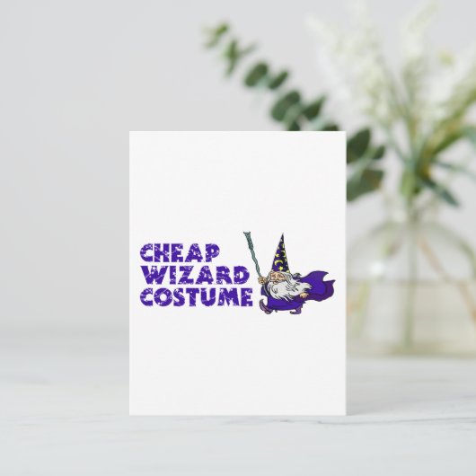Cheap Wizard Costuum Briefkaart (Staand voorkant)