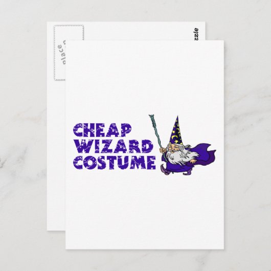 Cheap Wizard Costuum Briefkaart (Voorkant / Achterkant)