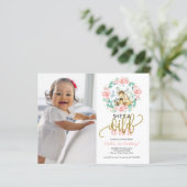 Cheap Ze is een Wild One Foto First Birthday Invit (Staand voorkant)