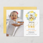 Cheap Ze is een Wild One Foto First Birthday Invit (Voorkant / Achterkant)