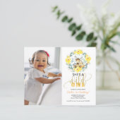 Cheap Ze is een Wild One Foto First Birthday Invit (Staand voorkant)