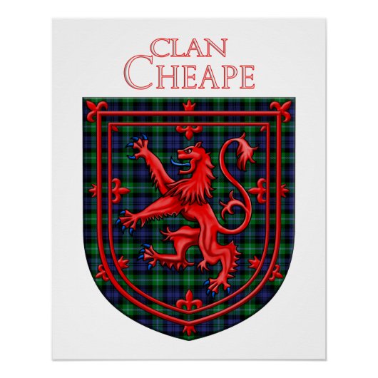Cheape of Torosay Tartan Scottish Pset Perfect Poster (Voorkant)