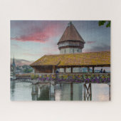 Cheapel Bridge in Lucerne, Zwitserland Legpuzzel (Horizontaal)