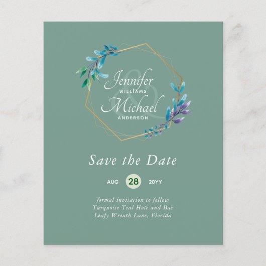 CHEAPEST bespaart de data Blauwgroen blauwe vlakte (Voorkant)