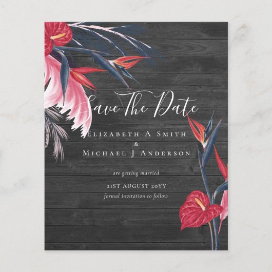 CHEAPEST FOTO Save Dates Pampas Grapical Flyer (Voorkant)