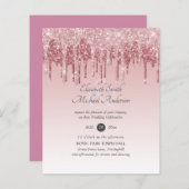 CHEAPEST Roos Gold Pink Glitter Weddenschap (Voorkant / Achterkant)