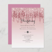 CHEAPEST Roos Gold Pink Glitter Weddenschap (Voorkant / Achterkant)