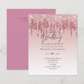 CHEAPEST Roos Gold Pink Glitter Weddenschap (Voorkant / Achterkant)