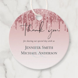 CHEAPEST Roos Gold Pink Glitter Weddenschap Bedankjes Labels