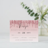 CHEAPEST Roos Gold Pink Glitter Weddenschap Briefkaart (Staand voorkant)