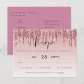 CHEAPEST Roos Gold Pink Glitter Weddenschap Briefkaart (Voorkant / Achterkant)