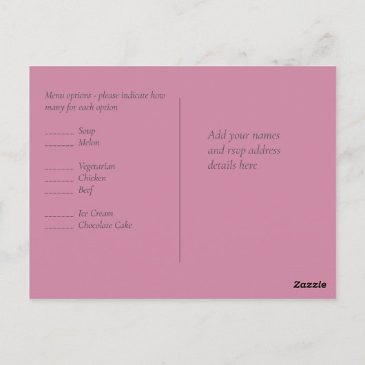 CHEAPEST Roos Gold Pink Glitter Weddenschap Briefkaart (Achterkant)
