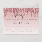 CHEAPEST Roos Gold Pink Glitter Weddenschap Briefkaart (Voorkant)