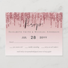 CHEAPEST Roos Gold Pink Glitter Weddenschap Briefkaart