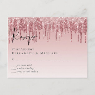 CHEAPEST Roos Gold Pink Glitter Weddenschap Briefkaart