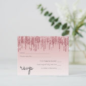 CHEAPEST Roos Gold Pink Glitter Weddenschap Uitnodiging Briefkaart (Staand voorkant)