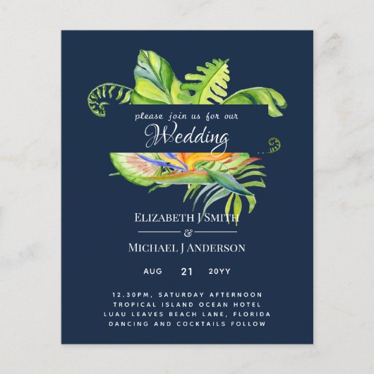 Cheapest Tropical Leaves Wedding Luau Reception (Voorkant)