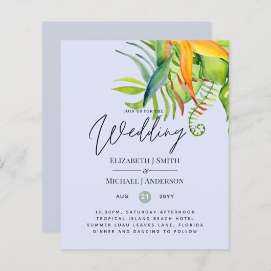 Cheapest Tropical Leaves Wedding Luau Reception (Voorkant / Achterkant)