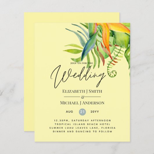 Cheapest Tropical Leaves Wedding Luau Reception (Voorkant / Achterkant)