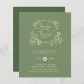 CHEAPEST Wedding Invitation Greenery WreatBUDGET (Voorkant / Achterkant)