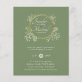 CHEAPEST Wedding Invitation Greenery WreatBUDGET (Voorkant)