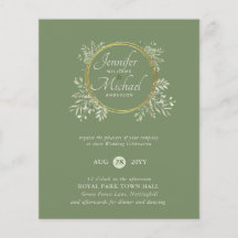 CHEAPEST Wedding Invitation Greenery WreatBUDGET