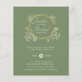 CHEAPEST Wedding Invitation Greenery WreatBUDGET