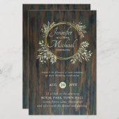 CHEAPEST Wedding Invitation Greenery WreatBUDGET (Voorkant / Achterkant)